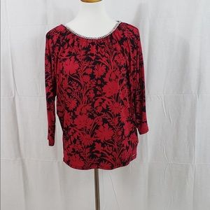 MICHAEL KORS 3/4 sleeve cold shoulder top